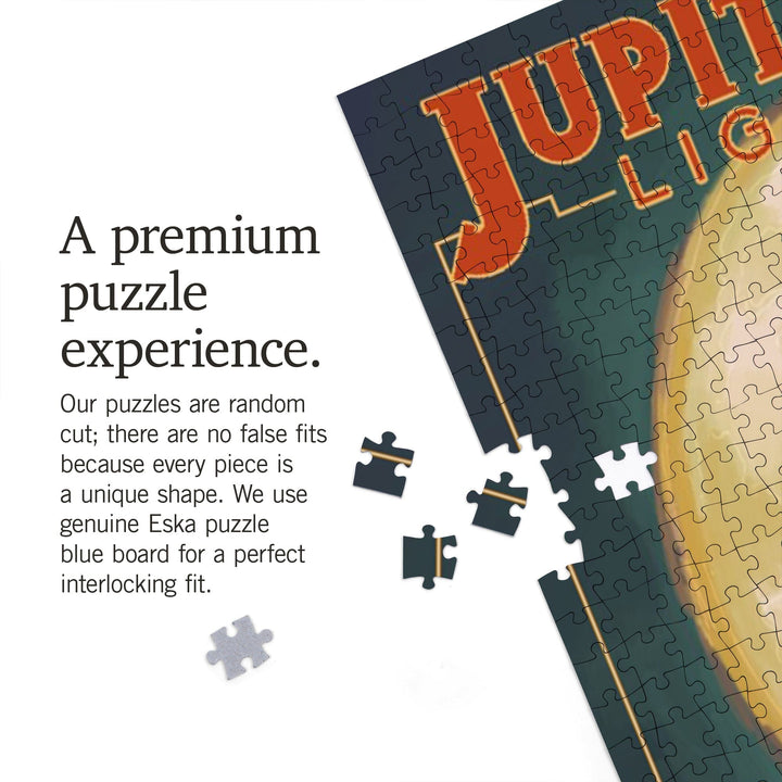 Jupiter, Florida, Jupiter Lighthouse and Moon, Jigsaw Puzzle Puzzle Lantern Press 