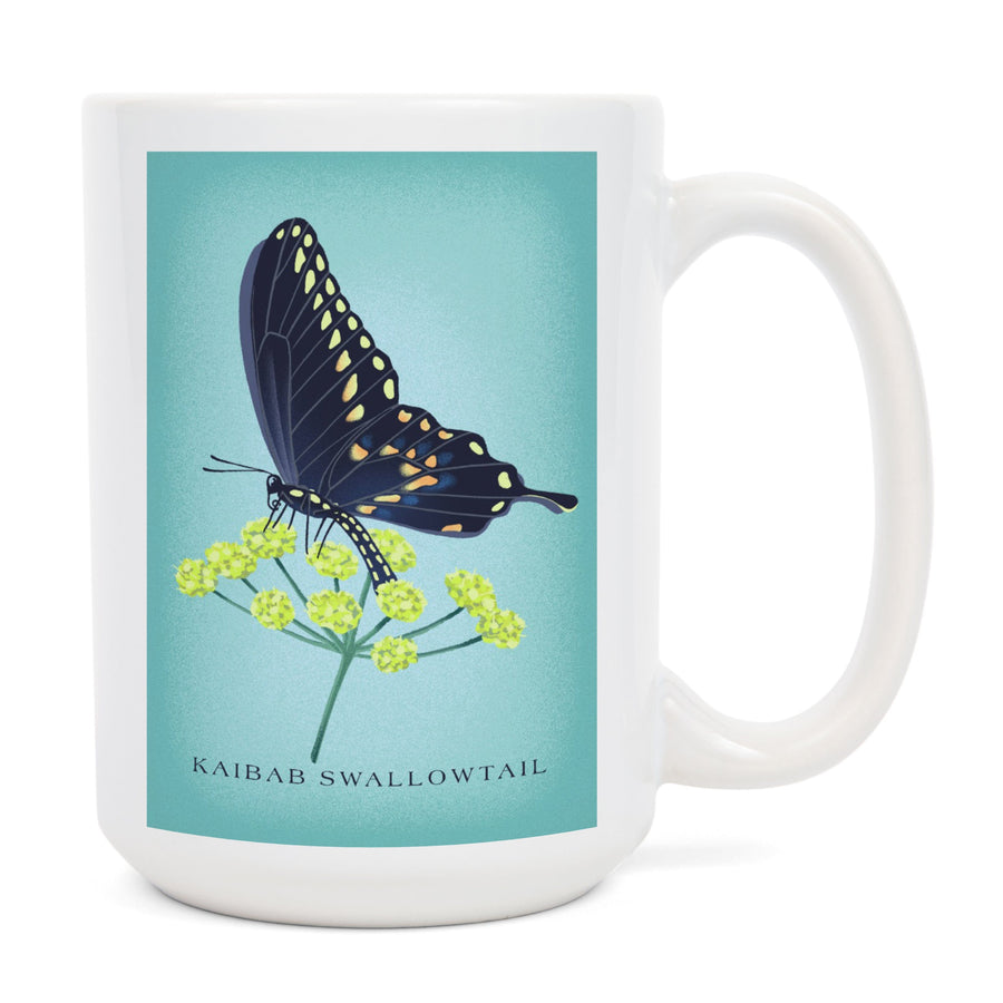 Kaibab Swallowtail, Vintage Flora, Lantern Press Artwork, Ceramic Mug Mugs Lantern Press 