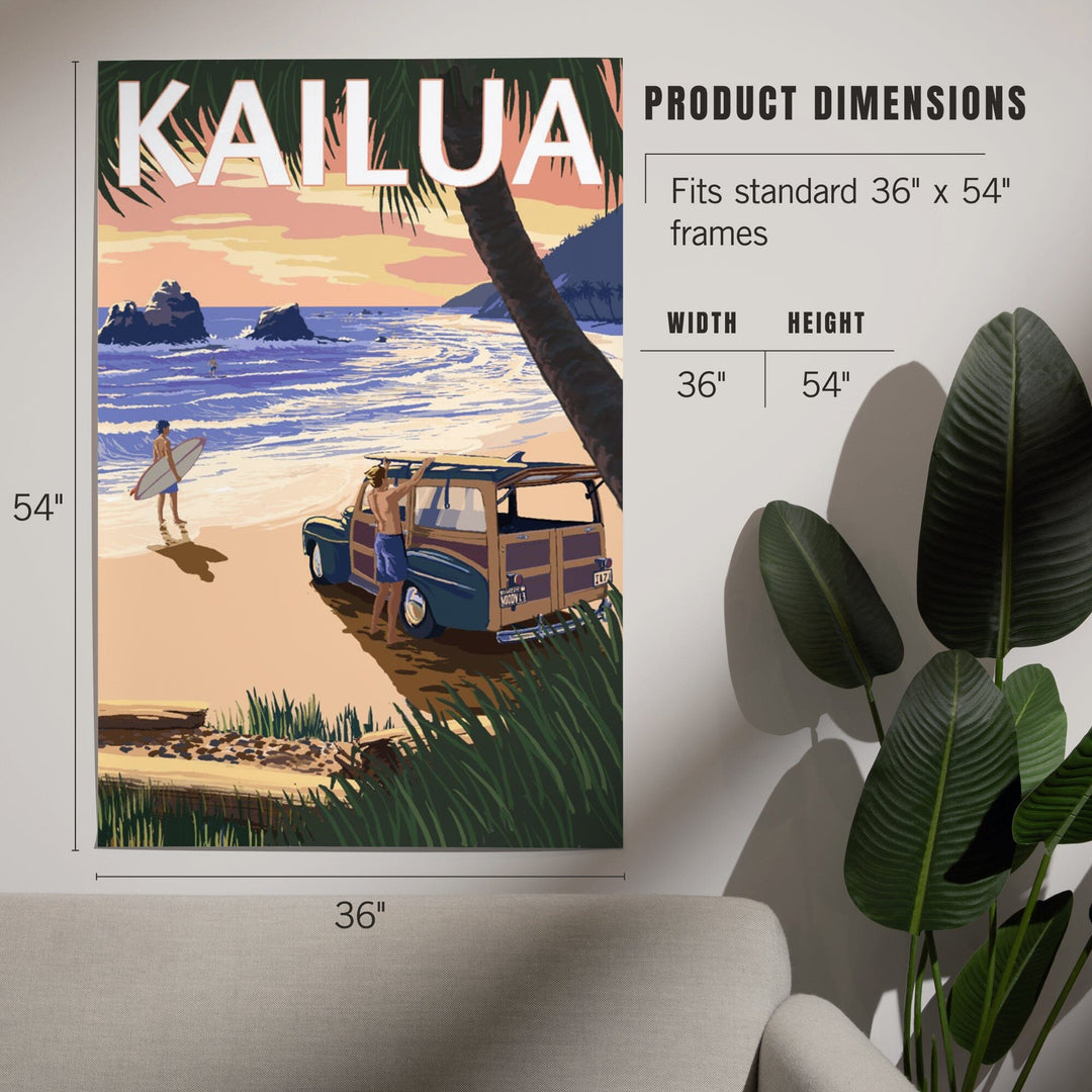 Kailua, Hawaii, Woody on Beach, Art & Giclee Prints Art Lantern Press 