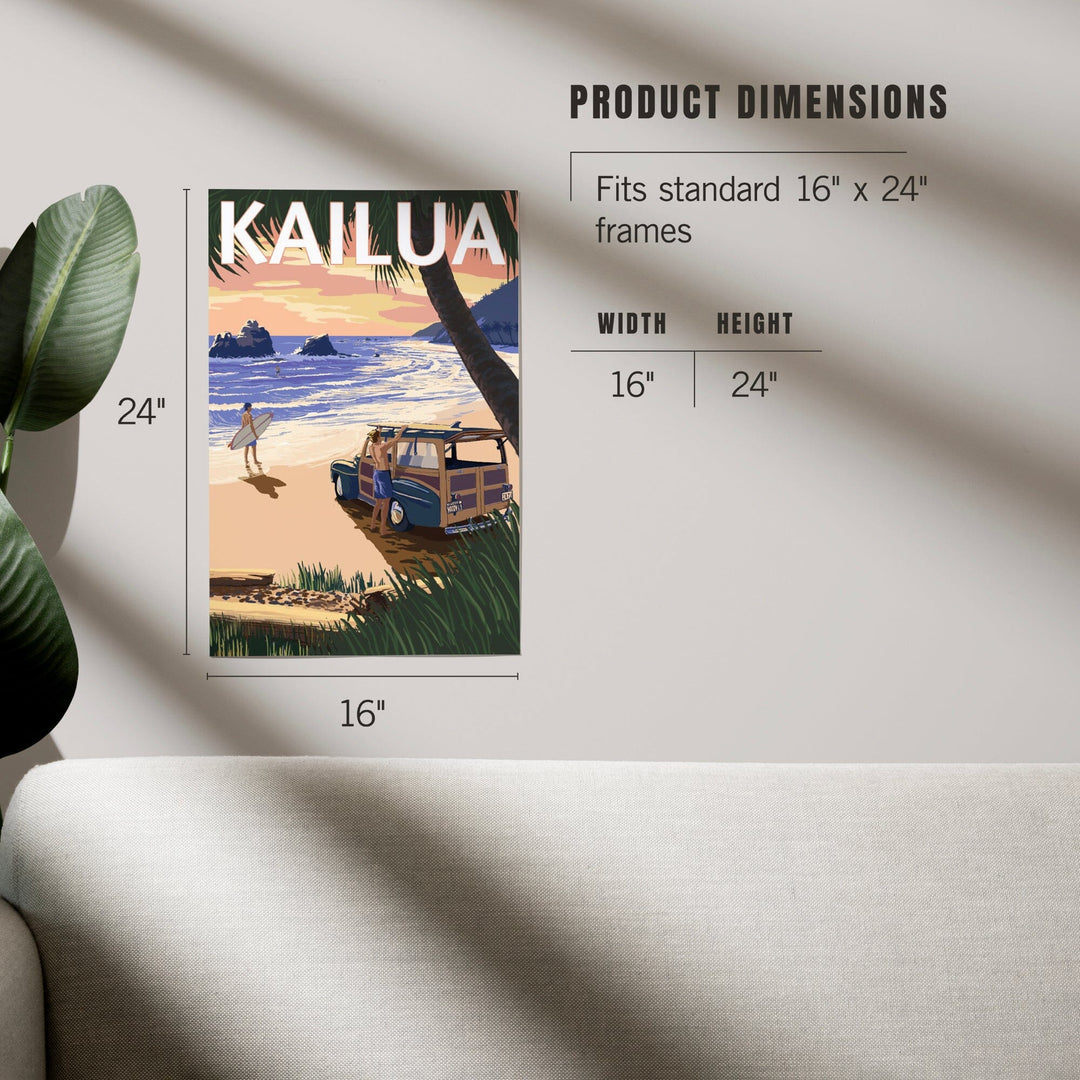 Kailua, Hawaii, Woody on Beach, Art & Giclee Prints Art Lantern Press 