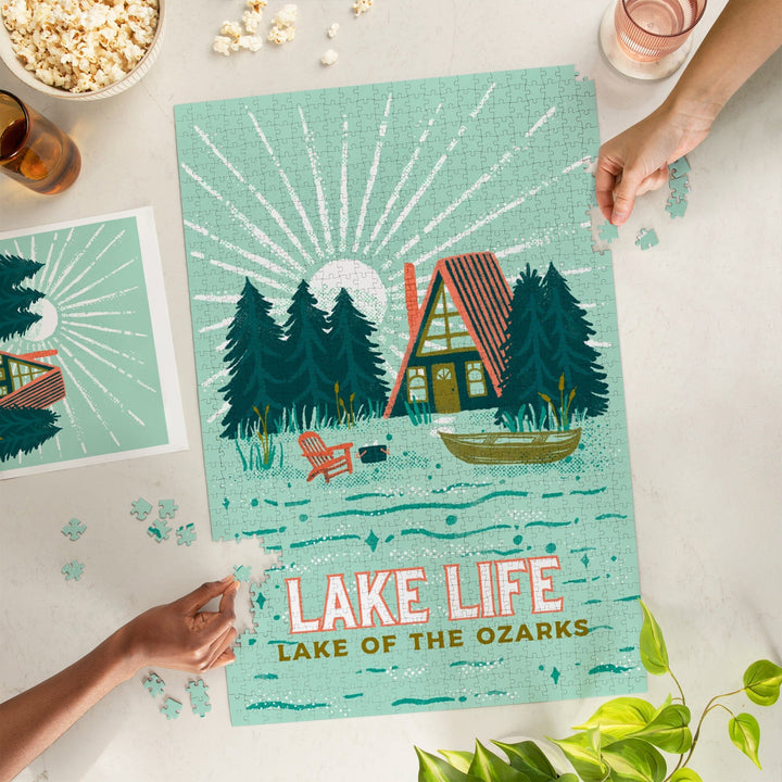 Kansas City, Missouri, Lake of the Ozarks, Lake Life Series, Lake Life, Jigsaw Puzzle Puzzle Lantern Press 
