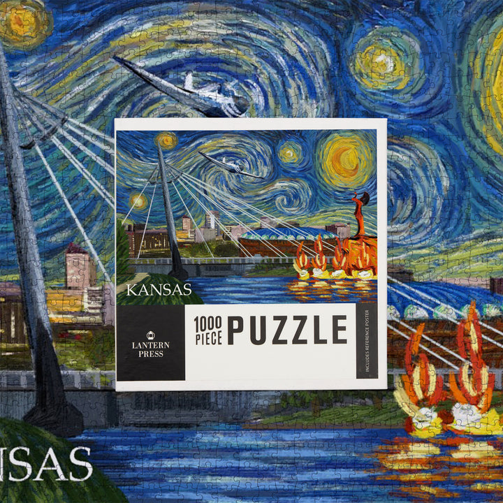 Kansas, Starry Night, Jigsaw Puzzle Puzzle Lantern Press 