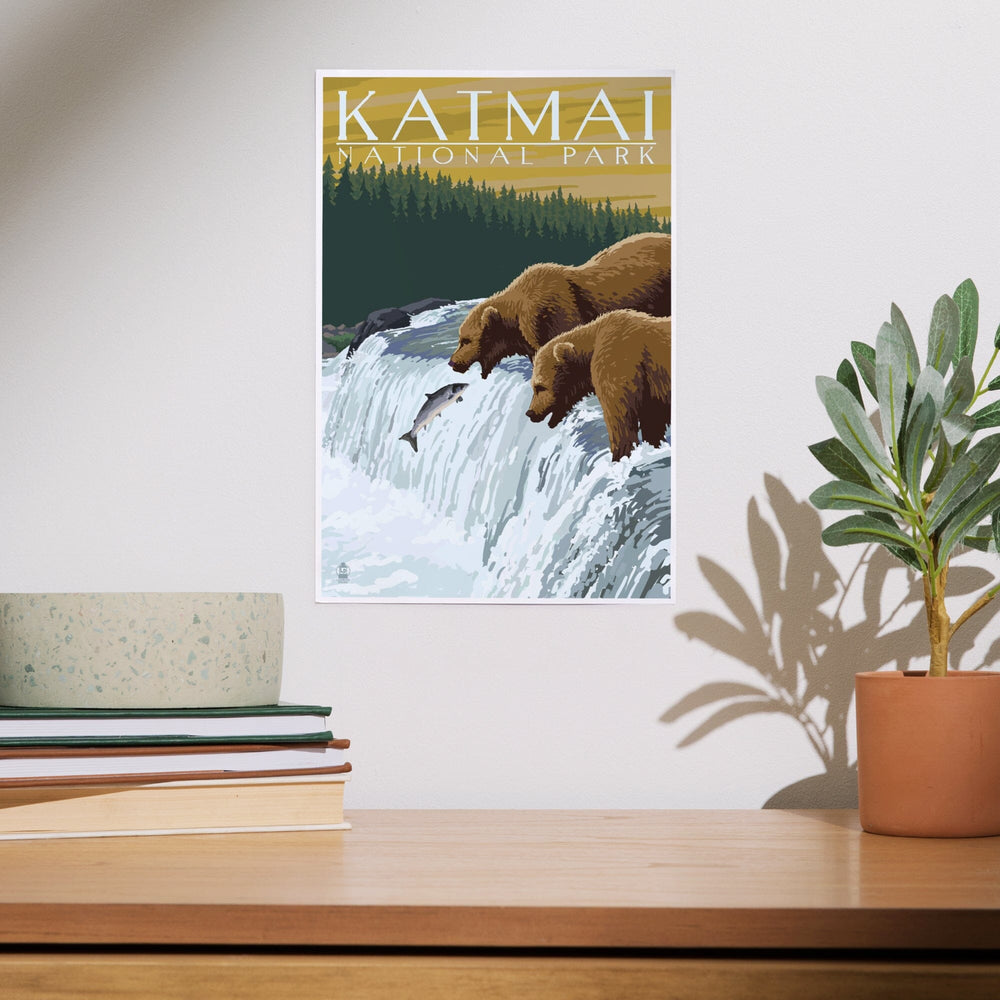 Katmai National Park, Alaska, Bears, Art & Giclee Prints Art Lantern Press 