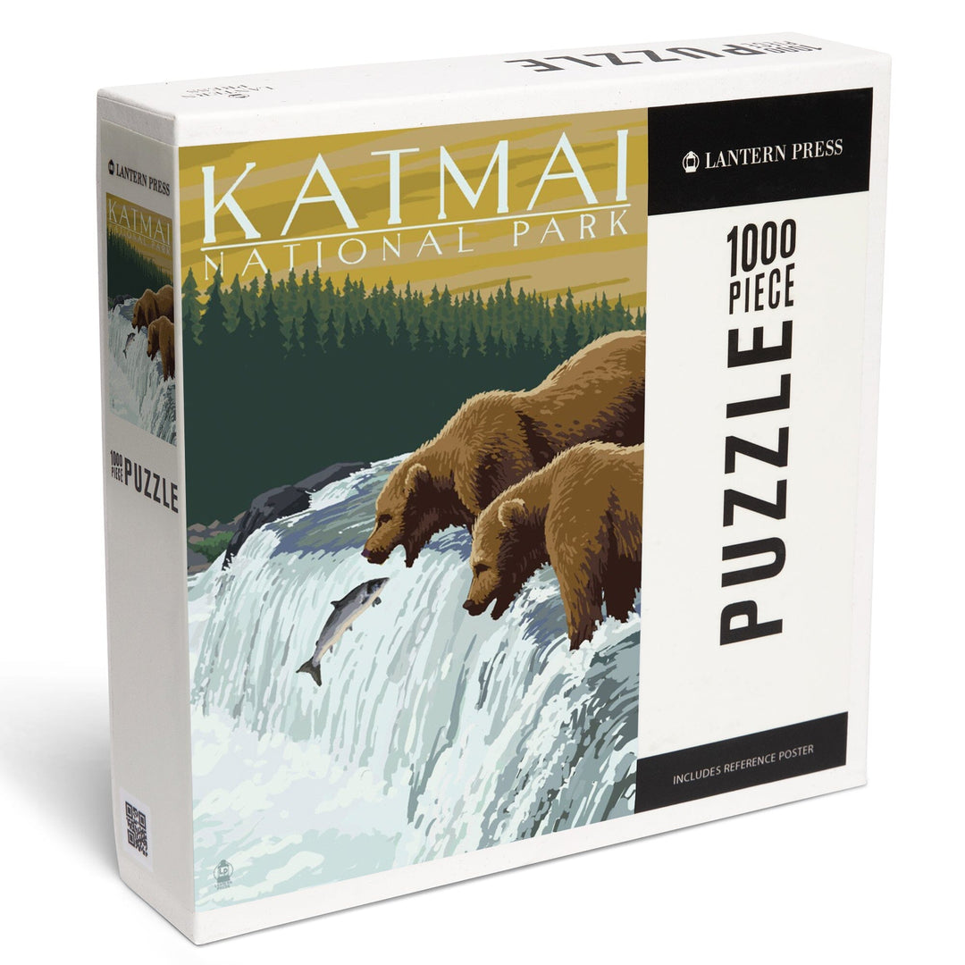 Katmai National Park, Alaska, Bears, Jigsaw Puzzle Puzzle Lantern Press 