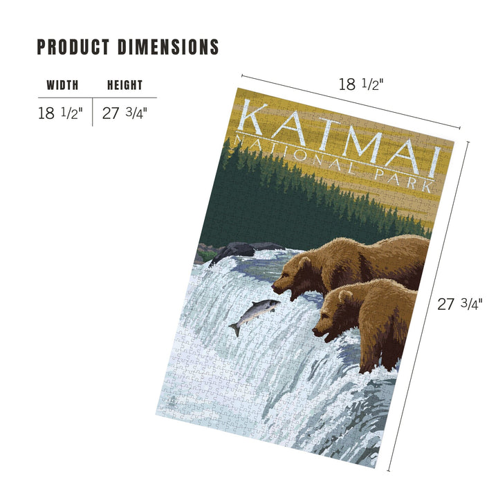 Katmai National Park, Alaska, Bears, Jigsaw Puzzle Puzzle Lantern Press 