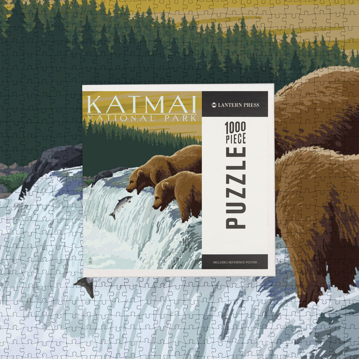 Katmai National Park, Alaska, Bears, Jigsaw Puzzle Puzzle Lantern Press 
