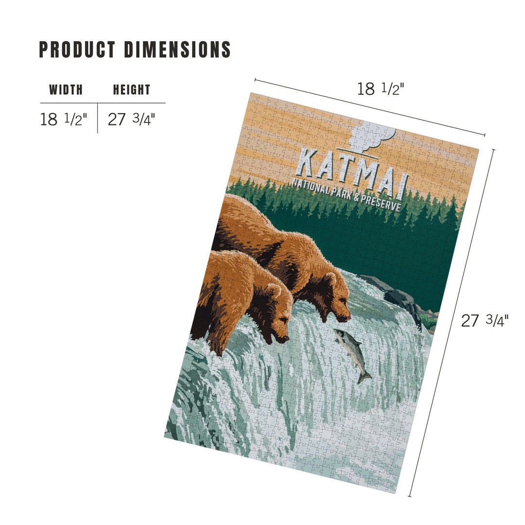 Katmai National Park, Alaska, Painterly, Jigsaw Puzzle Puzzle Lantern Press 