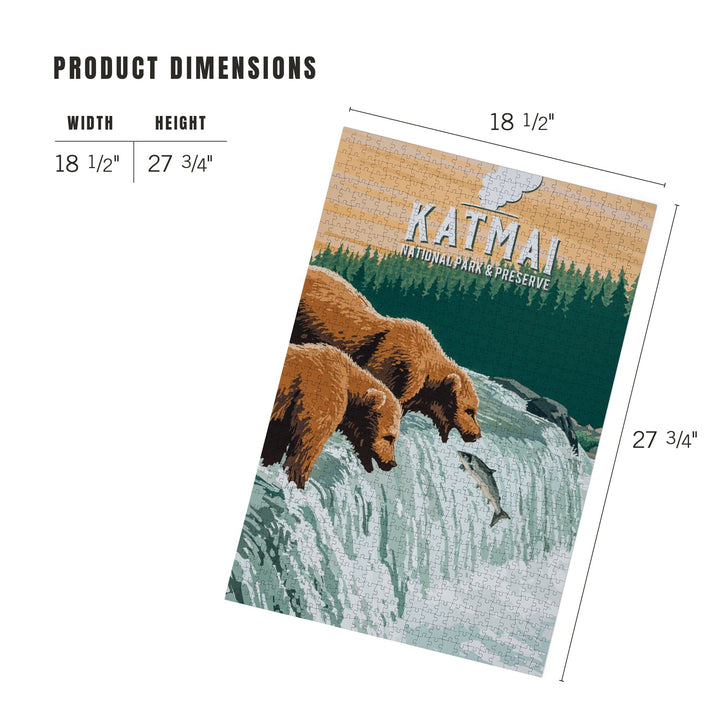 Katmai National Park, Alaska, Painterly, Jigsaw Puzzle Puzzle Lantern Press 