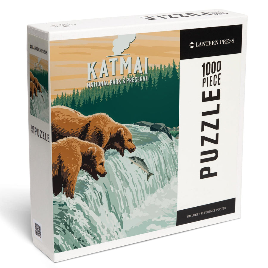 Katmai National Park, Alaska, Painterly, Jigsaw Puzzle Puzzle Lantern Press 