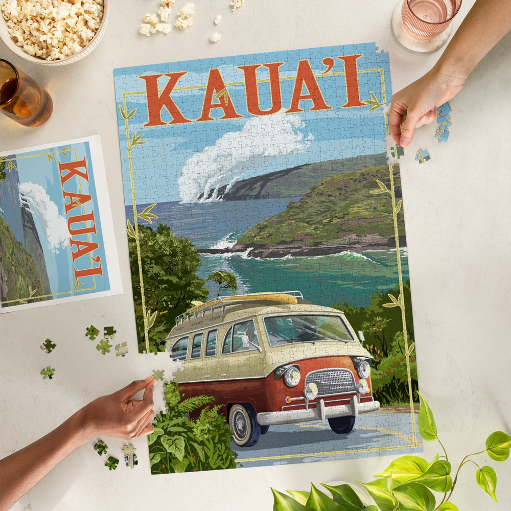 Kauai, Hawaii, Camper Van, Jigsaw Puzzle Puzzle Lantern Press 