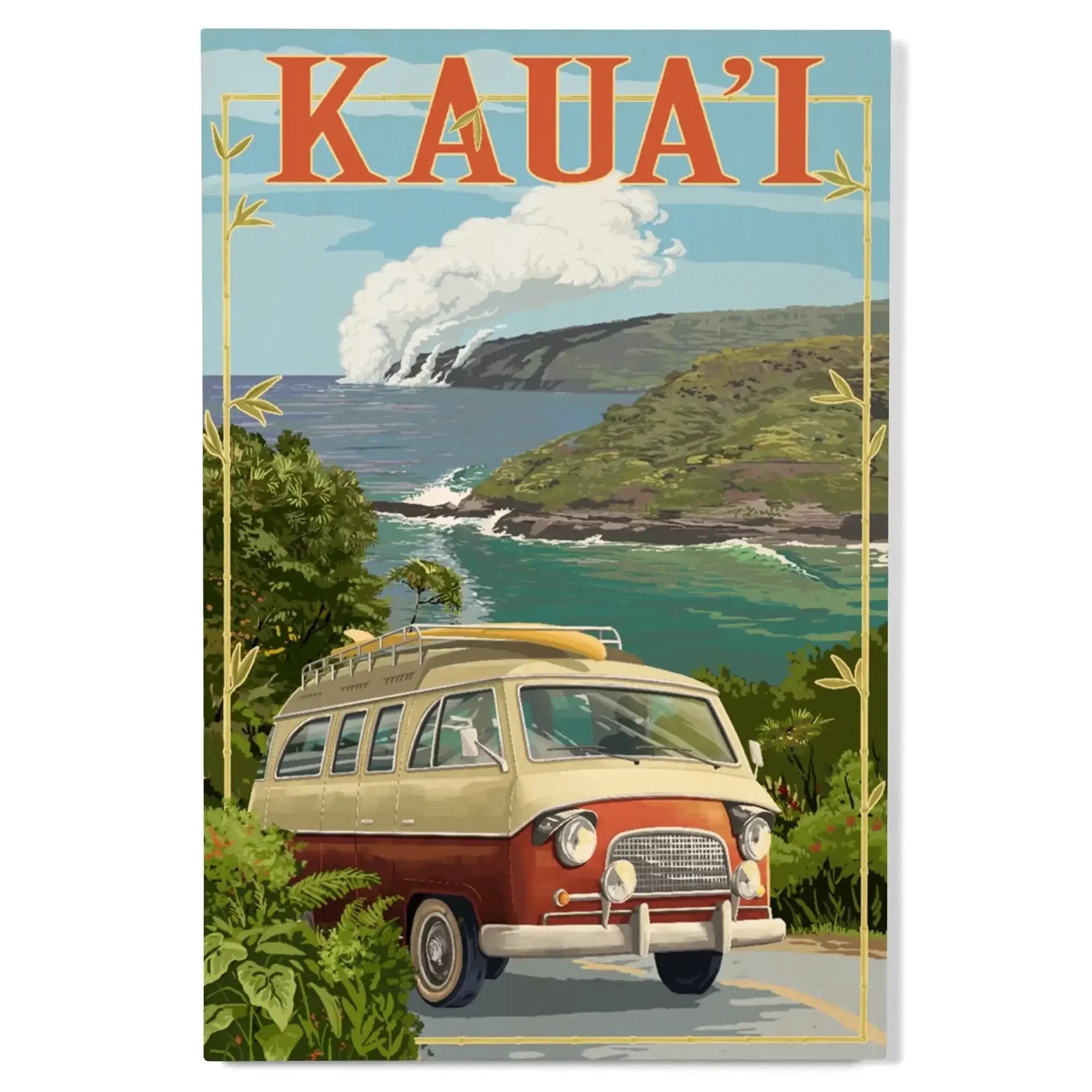 Kauai, Hawaii, Camper Van, Lantern Press Artwork, Wood Signs and Postc