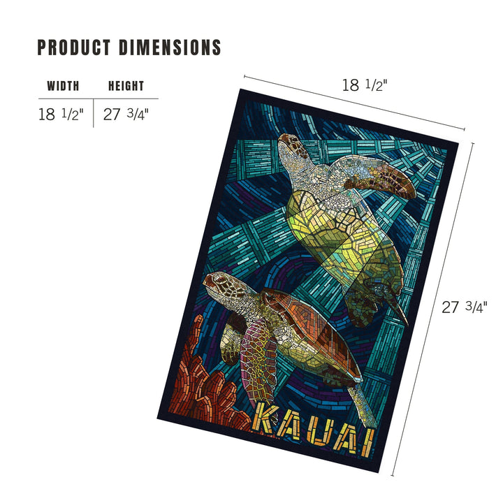 Kauai, Hawaii, Sea Turtle Mosaic, Jigsaw Puzzle Puzzle Lantern Press 