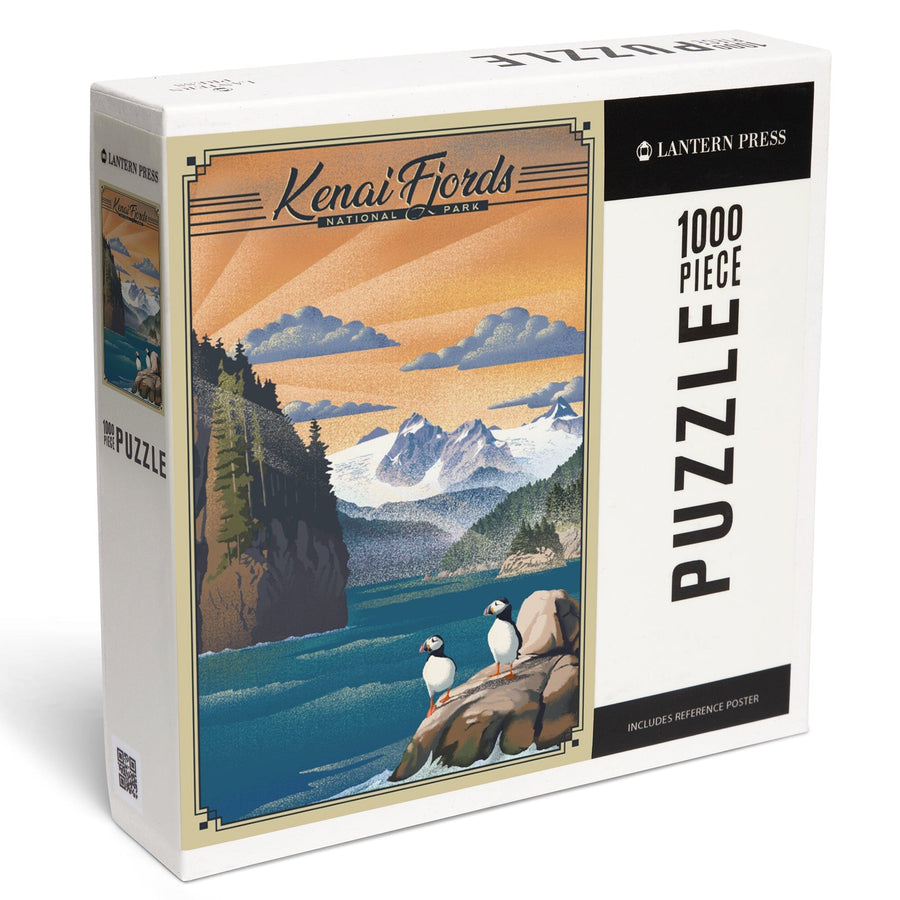 Kenai Fjords National Park, Alaska, Lithograph Park Series, Jigsaw Puzzle Puzzle Lantern Press 