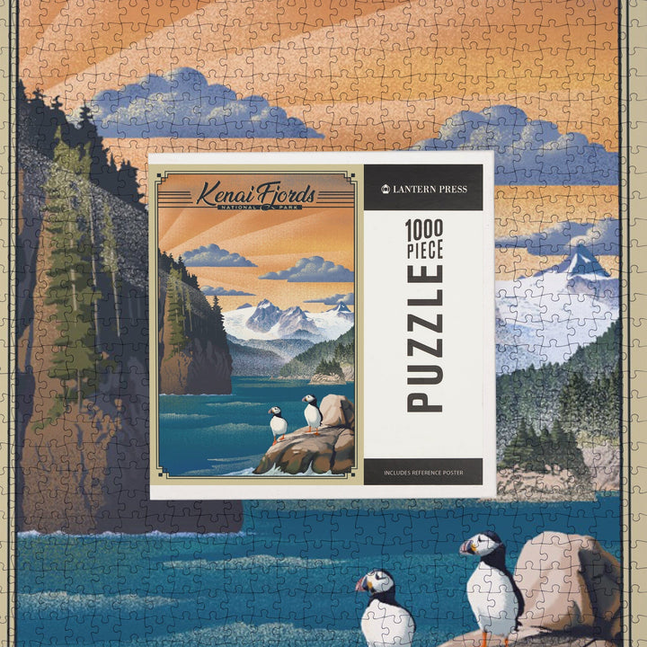 Kenai Fjords National Park, Alaska, Lithograph Park Series, Jigsaw Puzzle Puzzle Lantern Press 