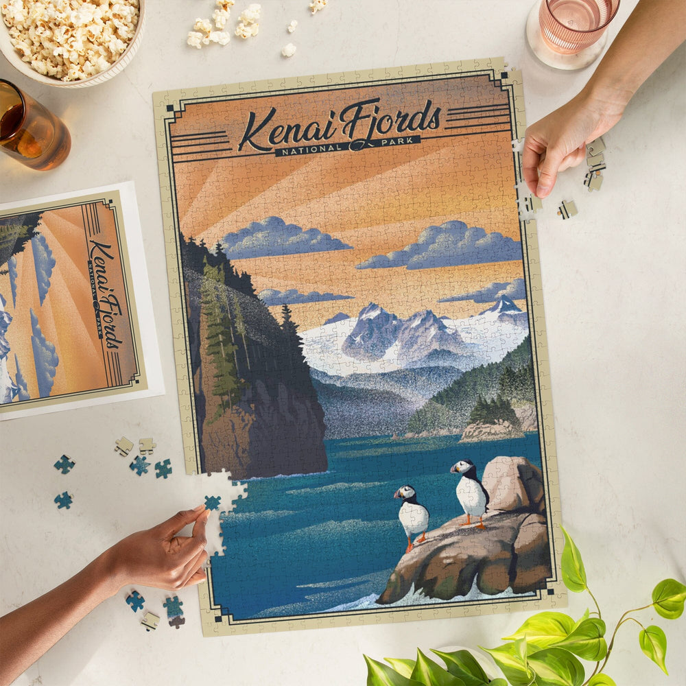 Kenai Fjords National Park, Alaska, Lithograph Park Series, Jigsaw Puzzle Puzzle Lantern Press 