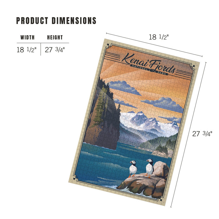 Kenai Fjords National Park, Alaska, Lithograph Park Series, Jigsaw Puzzle Puzzle Lantern Press 
