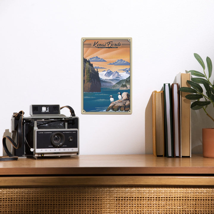Kenai Fjords National Park, Alaska, Lithograph Park Series, Metal Signs Metal Lantern Press 