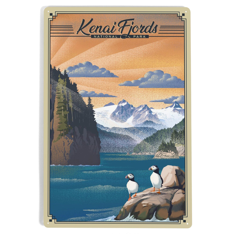 Kenai Fjords National Park, Alaska, Lithograph Park Series, Metal Signs Metal Lantern Press 