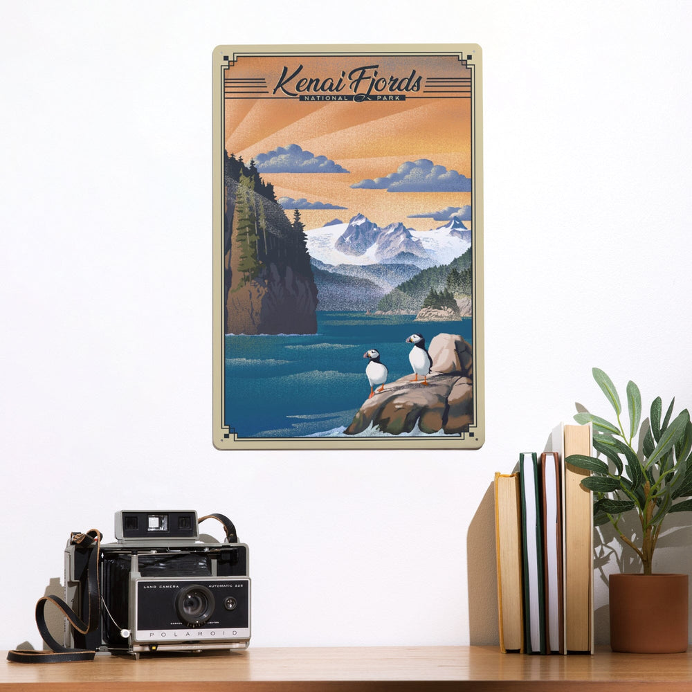Kenai Fjords National Park, Alaska, Lithograph Park Series, Metal Signs Metal Lantern Press 