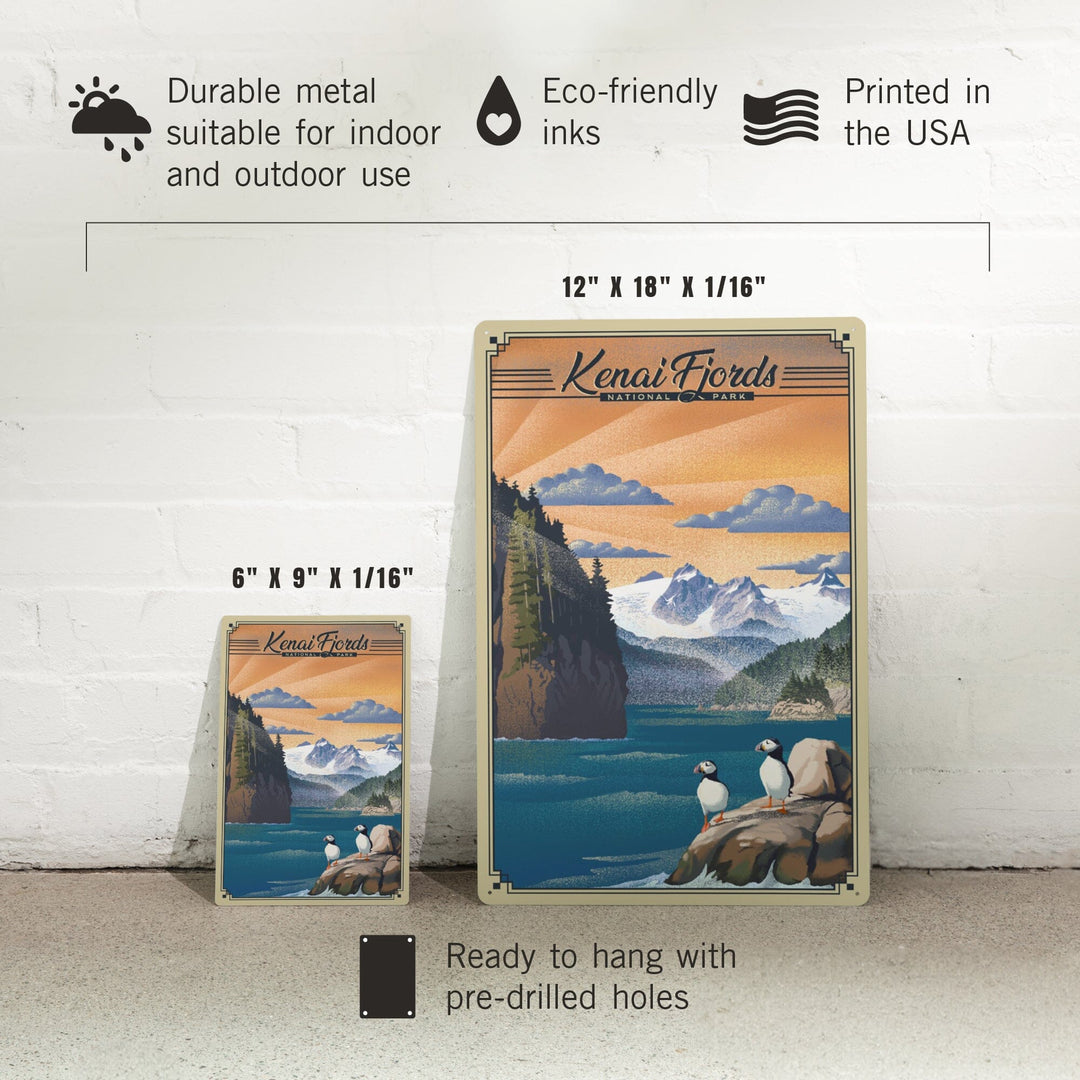 Kenai Fjords National Park, Alaska, Lithograph Park Series, Metal Signs Metal Lantern Press 