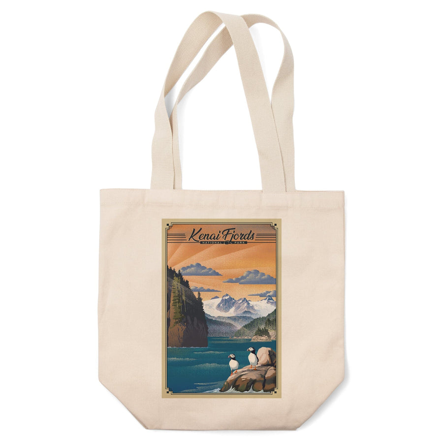 Kenai Fjords National Park, Alaska, Lithograph Park Series, Tote Bag Totes Lantern Press 