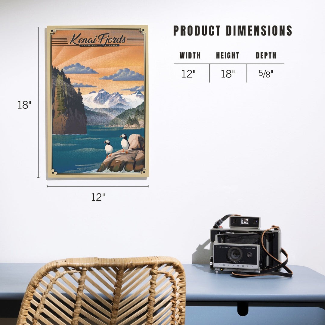 Kenai Fjords National Park, Alaska, Lithograph Park Series, Wood Signs and Postcards Wood Lantern Press 