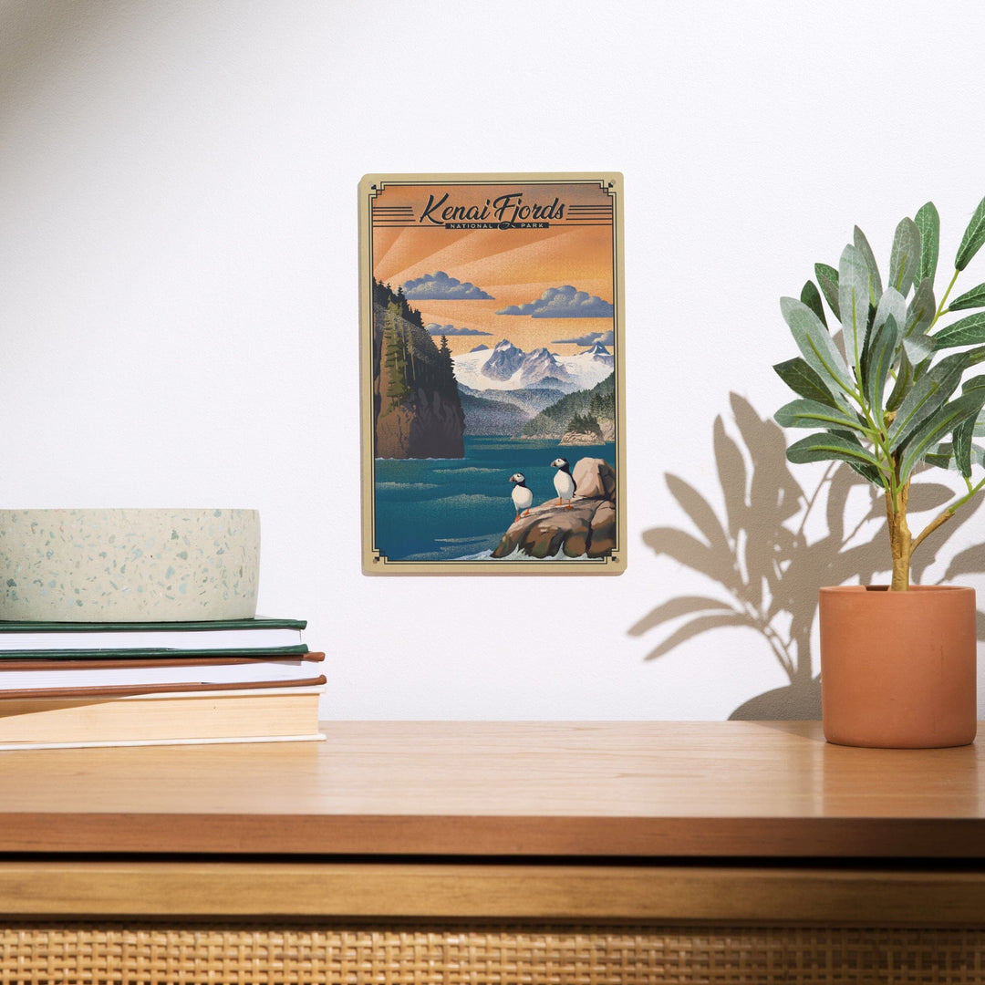 Kenai Fjords National Park, Alaska, Lithograph Park Series, Wood Signs and Postcards Wood Lantern Press 