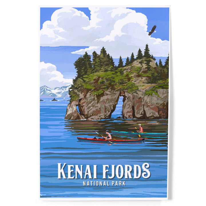 Kenai Fjords National Park, Alaska, Painterly National Parks Series, Art & Giclee Prints - Lantern Press