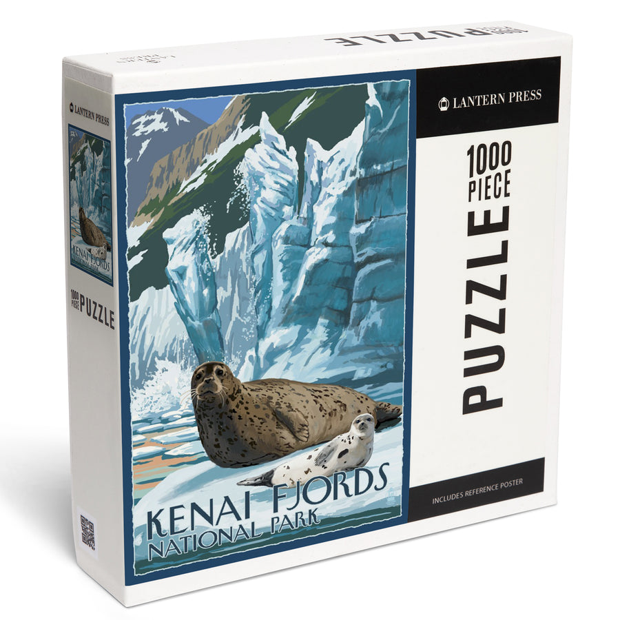 Kenai Fjords National Park, Alaska, Seals and Ice Shelf, Jigsaw Puzzle Puzzle Lantern Press 