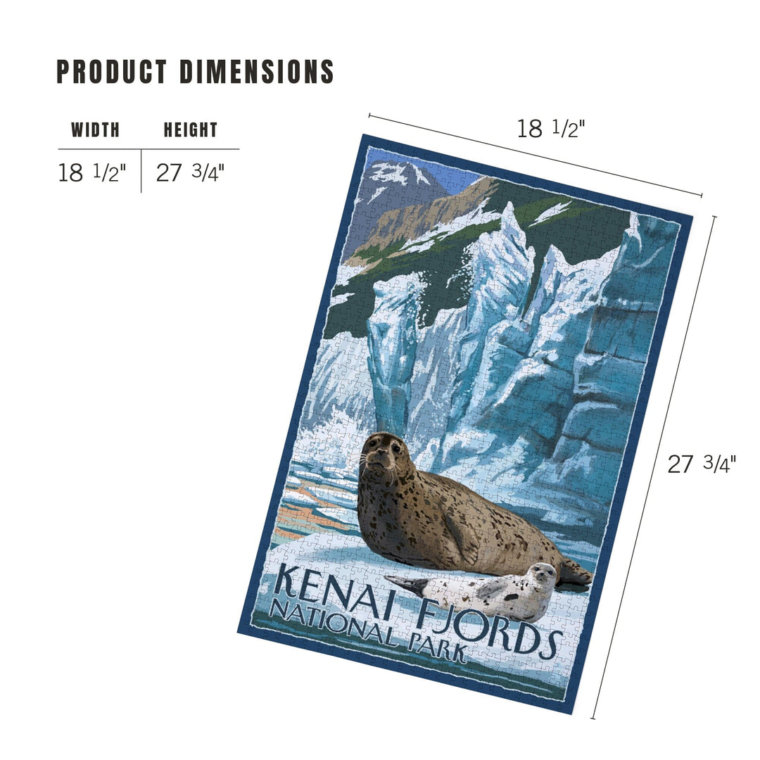 Kenai Fjords National Park, Alaska, Seals and Ice Shelf, Jigsaw Puzzle Puzzle Lantern Press 
