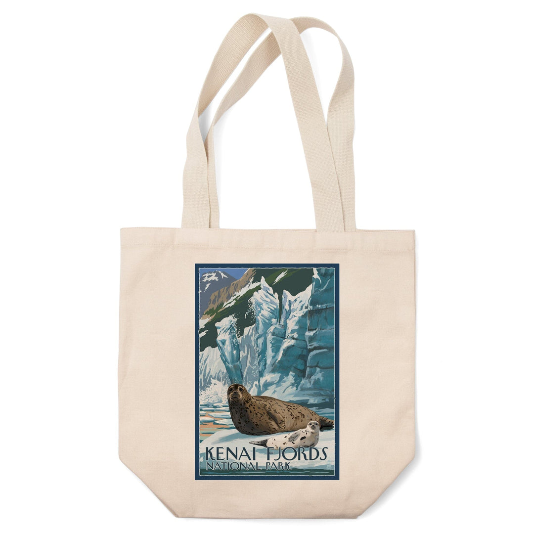 Kenai Fjords National Park, Alaska, Seals and Ice Shelf, Tote Bag Totes Lantern Press 