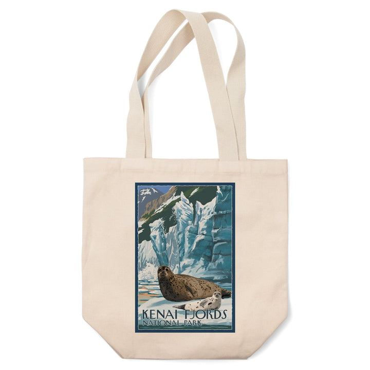 Kenai Fjords National Park, Alaska, Seals and Ice Shelf, Tote Bag Totes Lantern Press 