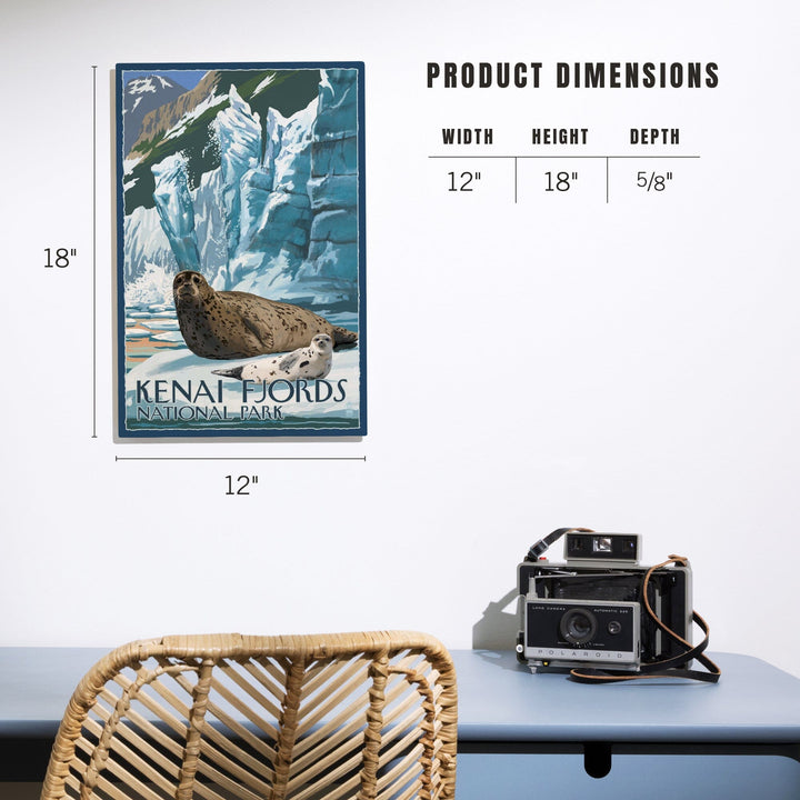 Kenai Fjords National Park, Alaska, Seals & Ice Shelf, Lantern Press Artwork, Wood Signs and Postcards Wood Lantern Press 