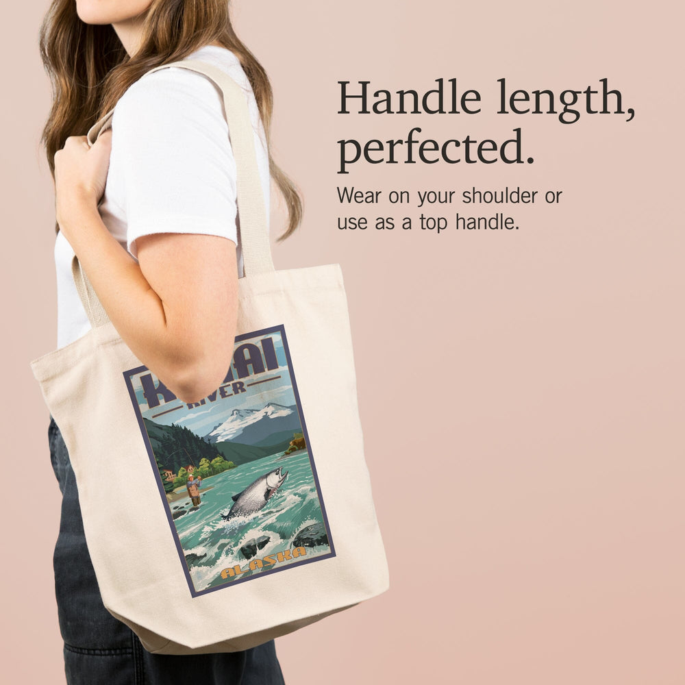 Kenai River, Alaska, Salmon Fisherman, Tote Bag Totes Lantern Press 
