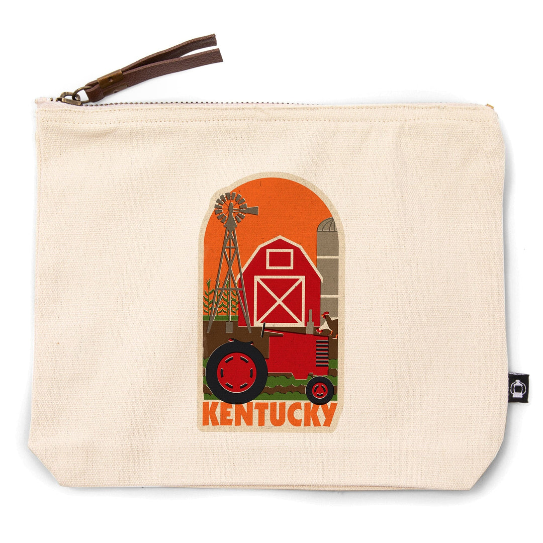 Kentucky, Country Woodblock, Contour, Lantern Press Artwork, Accessory Go Bag - Lantern Press