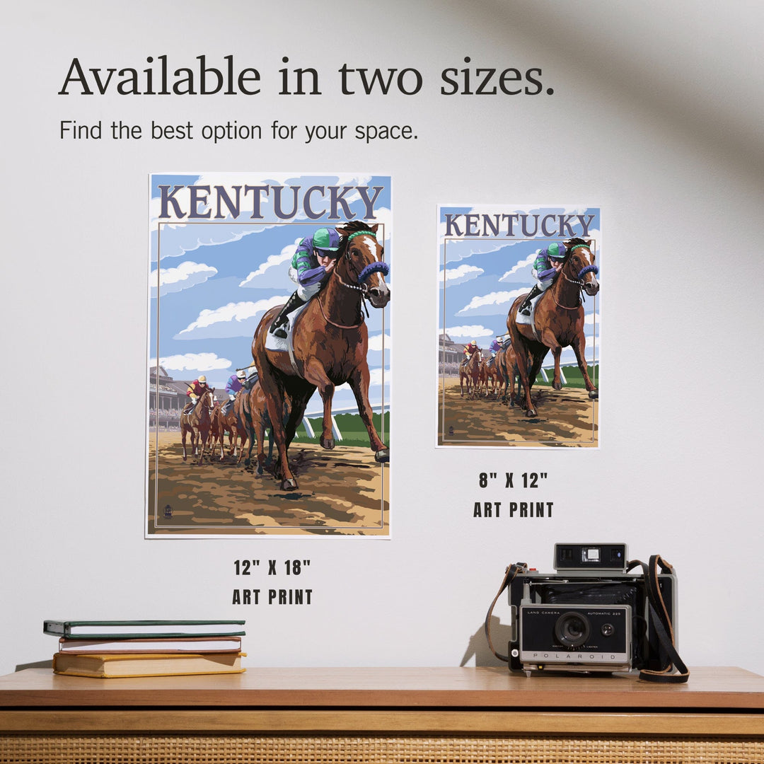 Kentucky, Horse Racing Track Scene, Art & Giclee Prints Art Lantern Press 