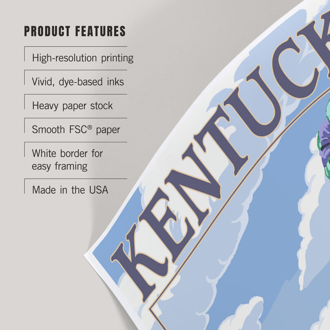 Kentucky, Horse Racing Track Scene, Art & Giclee Prints Art Lantern Press 