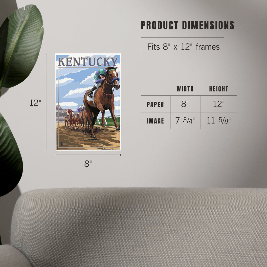 Kentucky, Horse Racing Track Scene, Art & Giclee Prints - Lantern Press