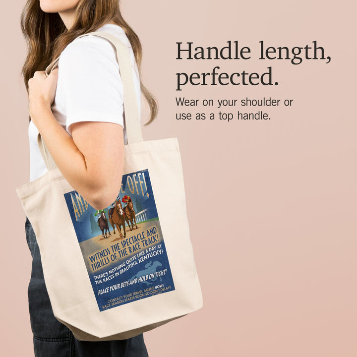 Kentucky, Horse Racing Vintage Sign, Tote Bag Totes Lantern Press 