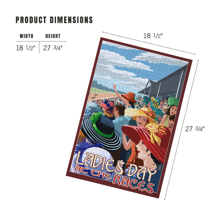 Kentucky, Ladies Day at the Track Horse Racing, Jigsaw Puzzle Puzzle Lantern Press 
