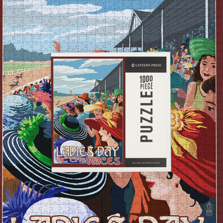 Kentucky, Ladies Day at the Track Horse Racing, Jigsaw Puzzle Puzzle Lantern Press 