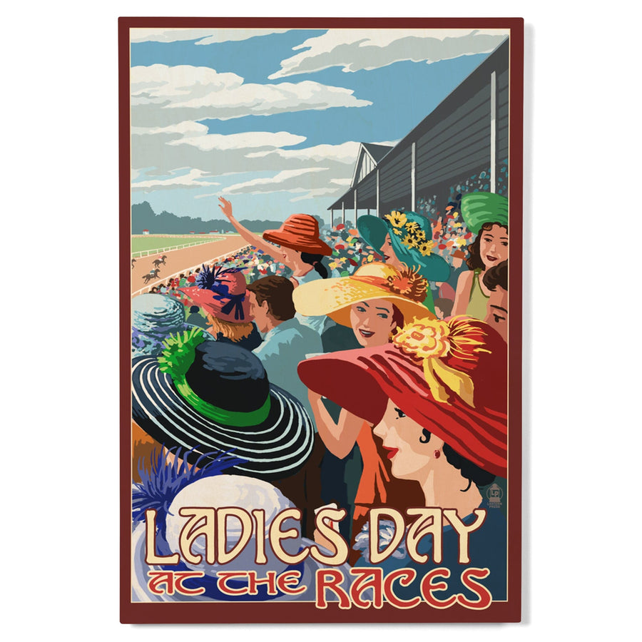 Kentucky, Ladies Day at the Track Horse Racing, Lantern Press Artwork, Wood Signs and Postcards Wood Lantern Press 