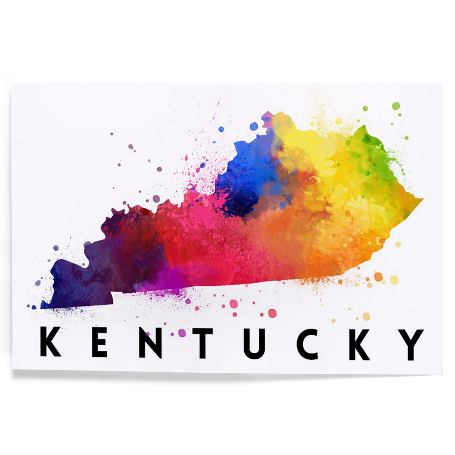 Kentucky, State Abstract Watercolor, Art & Giclee Prints Art Lantern Press 