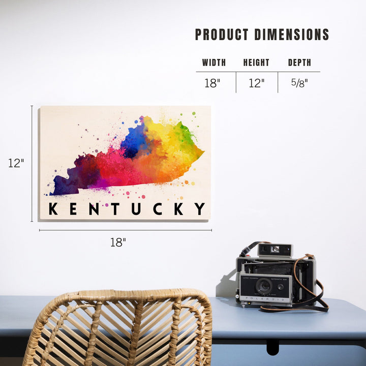 Kentucky, State Abstract Watercolor, Lantern Press Artwork, Wood Signs and Postcards Wood Lantern Press 