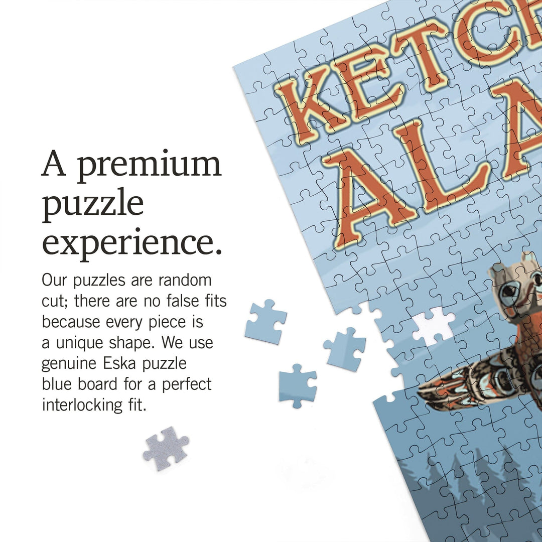 Ketchikan, Alaska, Alaska Totem Poles, Jigsaw Puzzle Puzzle Lantern Press 