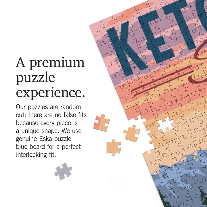 Ketchikan, Alaska, Inside Passage, Bear and Spring Flowers, Jigsaw Puzzle Puzzle Lantern Press 
