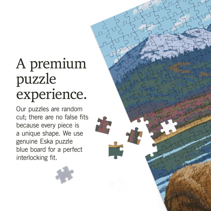 Ketchikan, Alaska, Moose in Water Puzzle Lantern Press 