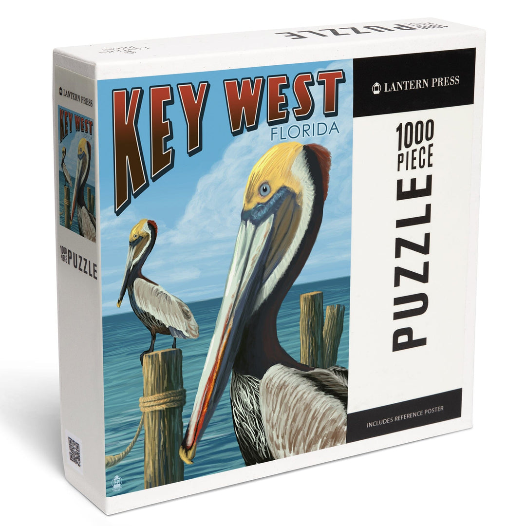 Key West, Florida, Brown Pelican, Jigsaw Puzzle Puzzle Lantern Press 