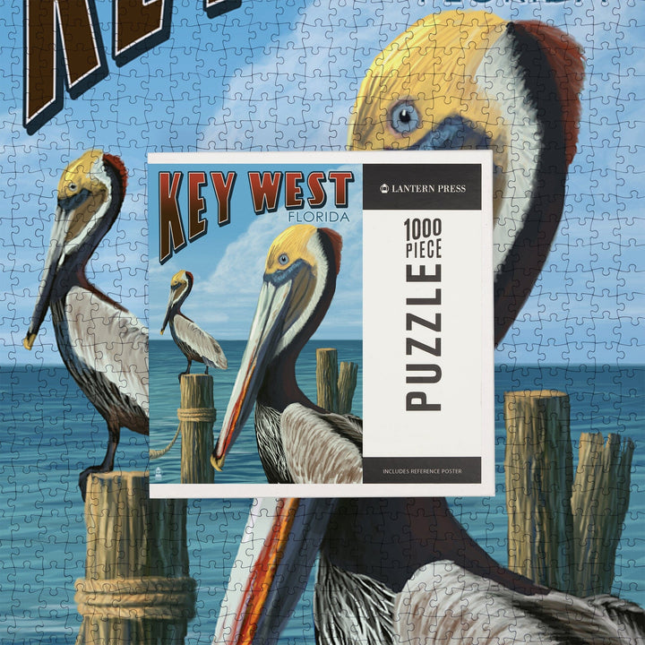 Key West, Florida, Brown Pelican, Jigsaw Puzzle Puzzle Lantern Press 