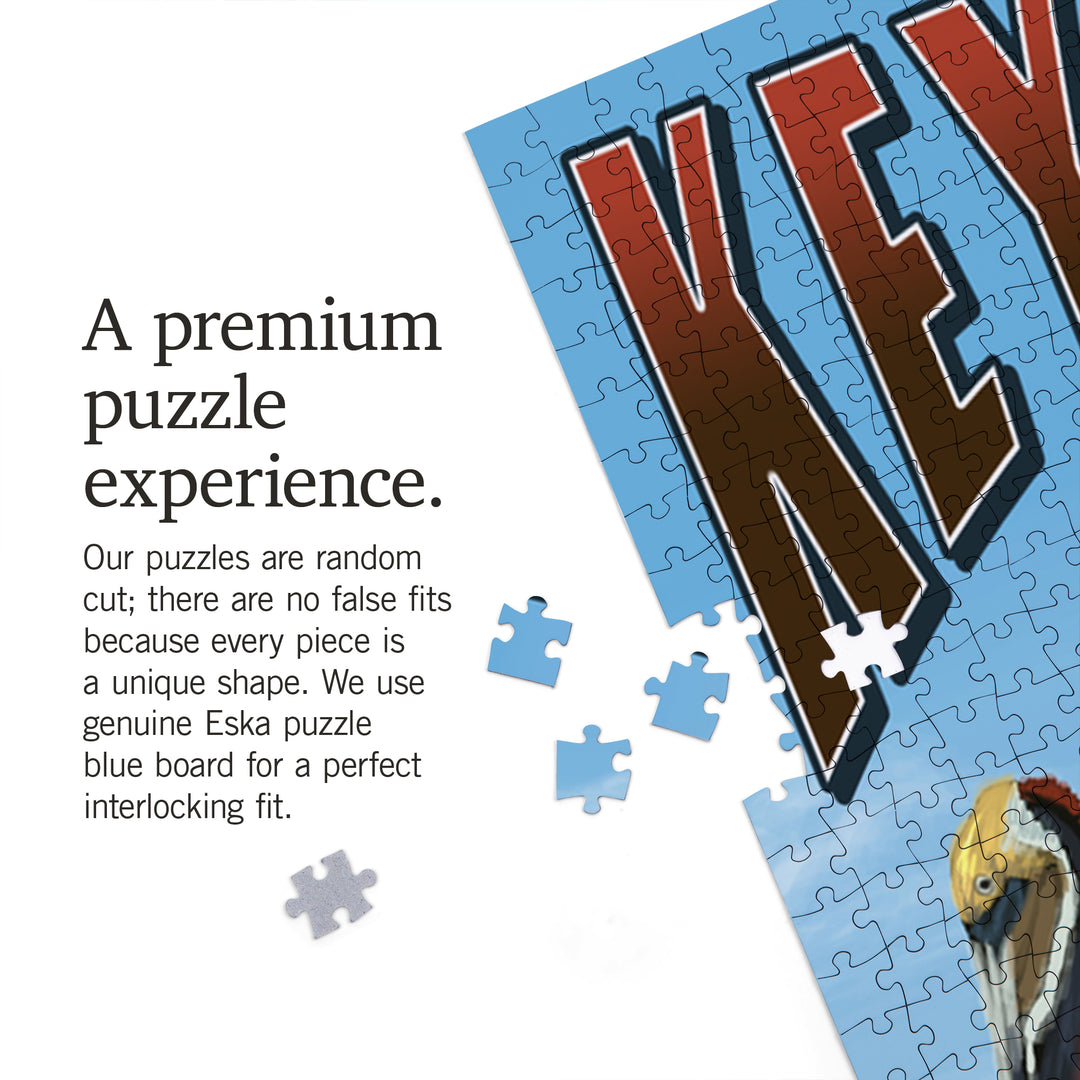 Key West, Florida, Brown Pelican, Jigsaw Puzzle Puzzle Lantern Press 